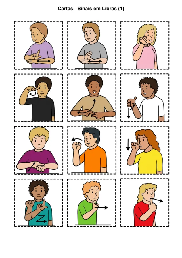 Cartas de sinais em Libras
