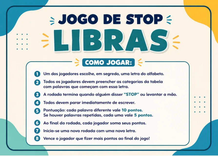 Exemplo do jogo Libras STOP
