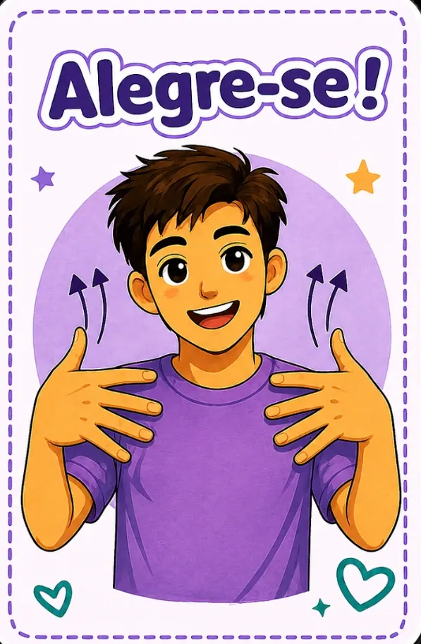 Card cristão em Libras — Alegre-se!